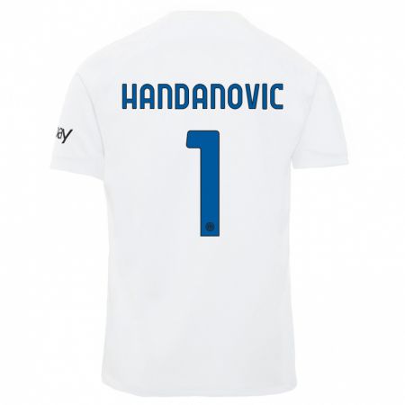 Kandiny Lapset Samir Handanovic #1 Valkoinen Vieraspaita 2023/24 Lyhythihainen Paita T-Paita