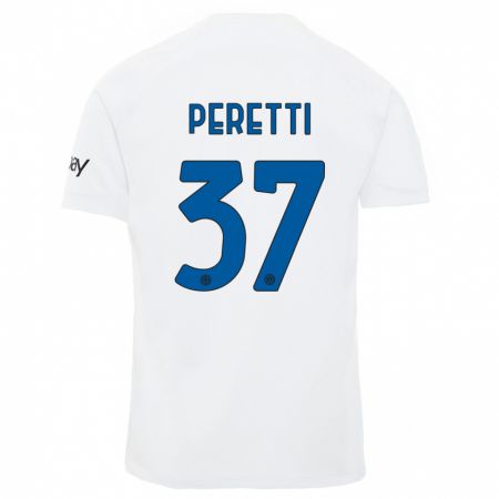 Kandiny Lapset Lorenzo Peretti #37 Valkoinen Vieraspaita 2023/24 Lyhythihainen Paita T-Paita