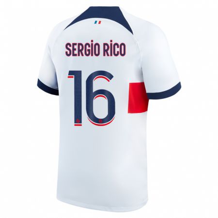 Kandiny Lapset Sergio Rico #16 Valkoinen Vieraspaita 2023/24 Lyhythihainen Paita T-Paita
