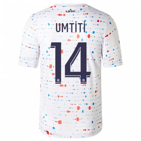 Kandiny Lapset Samuel Umtiti #14 Valkoinen Vieraspaita 2023/24 Lyhythihainen Paita T-Paita