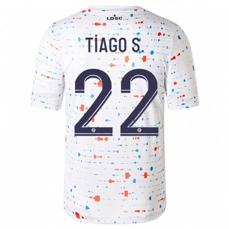 Kandiny Lapset Tiago Santos #22 Valkoinen Vieraspaita 2023/24 Lyhythihainen Paita T-Paita