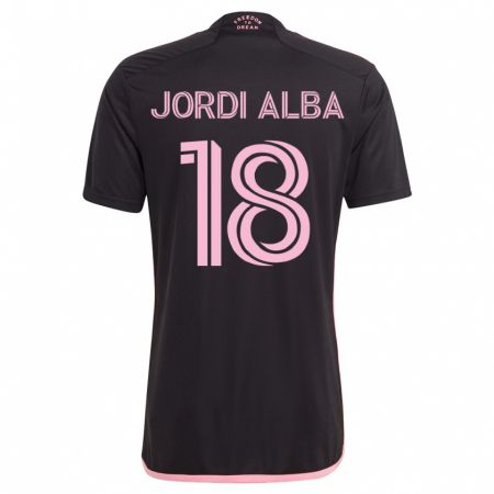 Kandiny Lapset Jordi Alba #18 Musta Vieraspaita 2023/24 Lyhythihainen Paita T-Paita