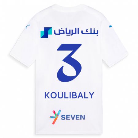 Kandiny Lapset Kalidou Koulibaly #3 Valkoinen Vieraspaita 2023/24 Lyhythihainen Paita T-Paita