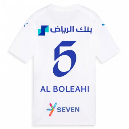Kandiny Lapset Ali Al-Boleahi #5 Valkoinen Vieraspaita 2023/24 Lyhythihainen Paita T-Paita