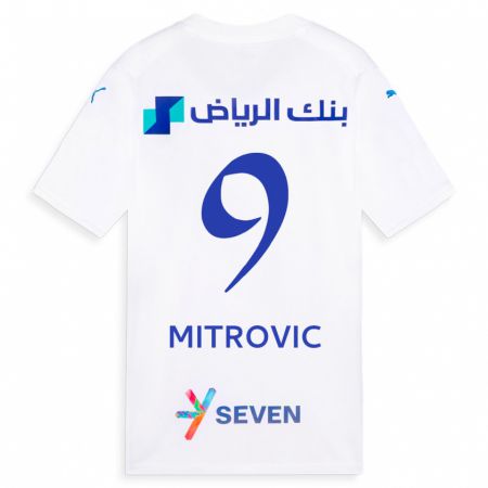 Kandiny Lapset Aleksandar Mitrovic #9 Valkoinen Vieraspaita 2023/24 Lyhythihainen Paita T-Paita
