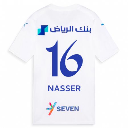 Kandiny Lapset Nasser Al-Dawsari #16 Valkoinen Vieraspaita 2023/24 Lyhythihainen Paita T-Paita