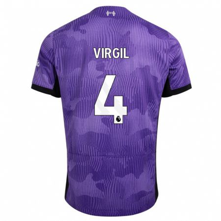 Kandiny Lapset Virgil Van Dijk #4 Violetti Kolmas Sarja 2023/24 Lyhythihainen Paita T-Paita