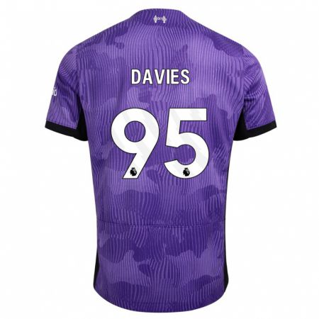 Kandiny Lapset Harvey Davies #95 Violetti Kolmas Sarja 2023/24 Lyhythihainen Paita T-Paita