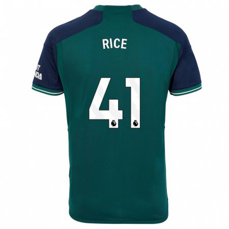 Kandiny Lapset Declan Rice #41 Vihreä Kolmas Sarja 2023/24 Lyhythihainen Paita T-Paita