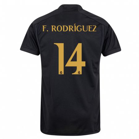 Kandiny Lapset Fer Rodríguez #14 Musta Kolmas Sarja 2023/24 Lyhythihainen Paita T-Paita