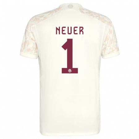 Kandiny Lapset Manuel Neuer #1 Luonnonvalkoinen Kolmas Sarja 2023/24 Lyhythihainen Paita T-Paita