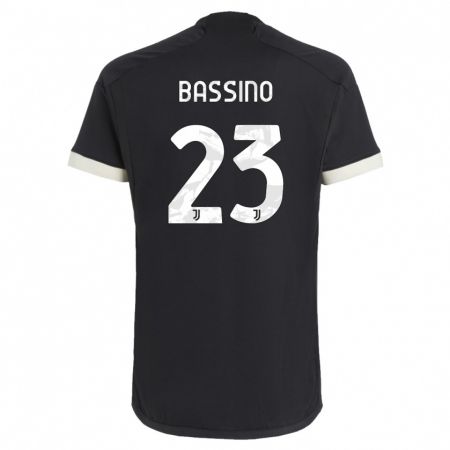 Kandiny Lapset Alessandro Bassino #23 Musta Kolmas Sarja 2023/24 Lyhythihainen Paita T-Paita