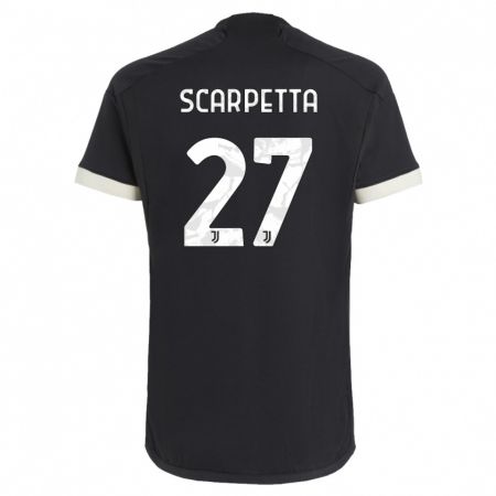 Kandiny Lapset Jacopo Scarpetta #27 Musta Kolmas Sarja 2023/24 Lyhythihainen Paita T-Paita