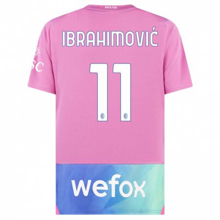 Kandiny Lapset Zlatan Ibrahimovic #11 Vaaleanpunainen Violetti Kolmas Sarja 2023/24 Lyhythihainen Paita T-Paita