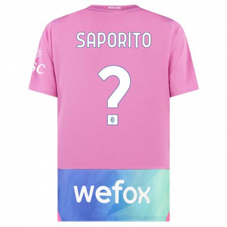 Kandiny Lapset Riccardo Saporito #0 Vaaleanpunainen Violetti Kolmas Sarja 2023/24 Lyhythihainen Paita T-Paita