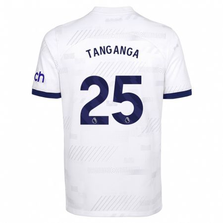 Kandiny Miesten Japhet Tanganga #25 Valkoinen Kotipaita 2023/24 Lyhythihainen Paita T-Paita