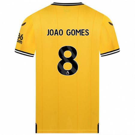 Kandiny Miesten João Gomes #8 Keltainen Kotipaita 2023/24 Lyhythihainen Paita T-Paita