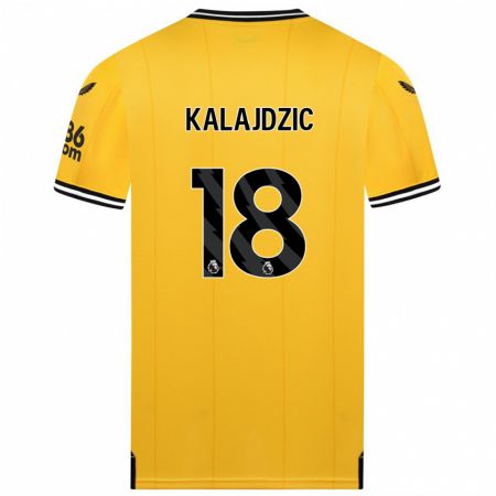 Kandiny Miesten Sasa Kalajdzic #18 Keltainen Kotipaita 2023/24 Lyhythihainen Paita T-Paita