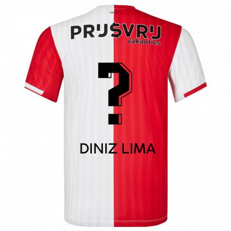 Kandiny Miesten Lucas Diniz Lima #0 Punainen Valkoinen Kotipaita 2023/24 Lyhythihainen Paita T-Paita