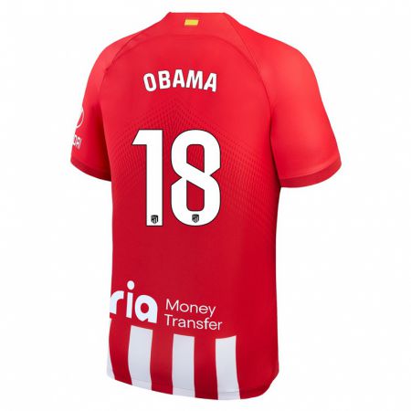 Kandiny Miesten Salomon Obama #18 Punainen Valkoinen Kotipaita 2023/24 Lyhythihainen Paita T-Paita