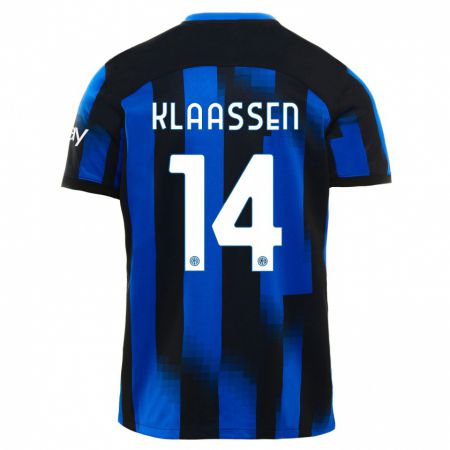 Kandiny Miesten Davy Klaassen #14 Musta Sininen Kotipaita 2023/24 Lyhythihainen Paita T-Paita