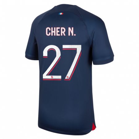Kandiny Miesten Cher Ndour #27 Sininen Punainen Kotipaita 2023/24 Lyhythihainen Paita T-Paita