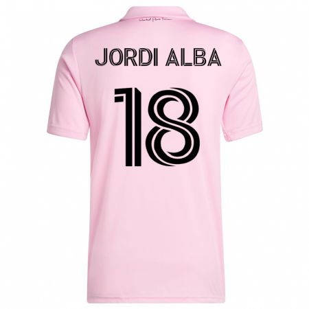 Kandiny Miesten Jordi Alba #18 Vaaleanpunainen Kotipaita 2023/24 Lyhythihainen Paita T-Paita