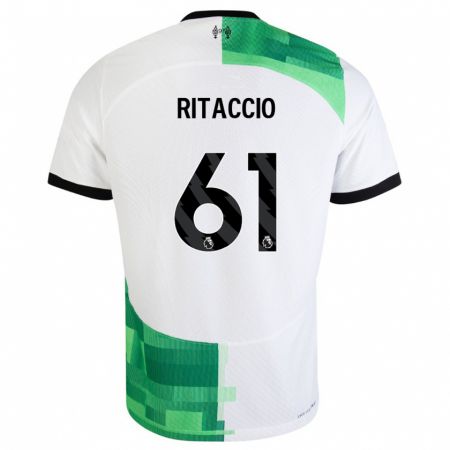 Kandiny Miesten Matteo Ritaccio #61 Valkoinen Vihreä Vieraspaita 2023/24 Lyhythihainen Paita T-Paita