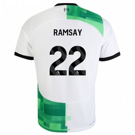 Kandiny Miesten Calvin Ramsay #22 Valkoinen Vihreä Vieraspaita 2023/24 Lyhythihainen Paita T-Paita