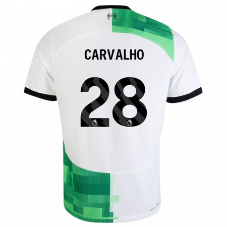 Kandiny Miesten Fabio Carvalho #28 Valkoinen Vihreä Vieraspaita 2023/24 Lyhythihainen Paita T-Paita