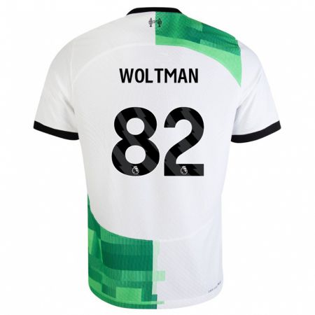 Kandiny Miesten Max Woltman #82 Valkoinen Vihreä Vieraspaita 2023/24 Lyhythihainen Paita T-Paita