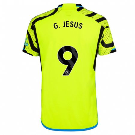 Kandiny Miesten Gabriel Jesus #9 Keltainen Vieraspaita 2023/24 Lyhythihainen Paita T-Paita