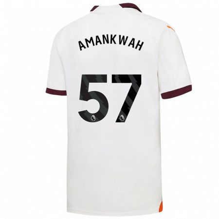 Kandiny Miesten Yeboah Amankwah #57 Valkoinen Vieraspaita 2023/24 Lyhythihainen Paita T-Paita