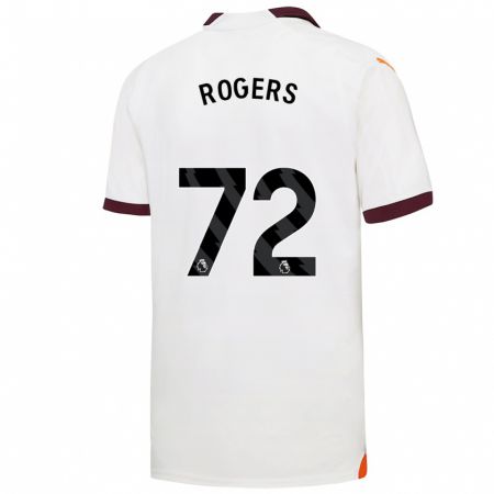 Kandiny Miesten Morgan Rogers #72 Valkoinen Vieraspaita 2023/24 Lyhythihainen Paita T-Paita