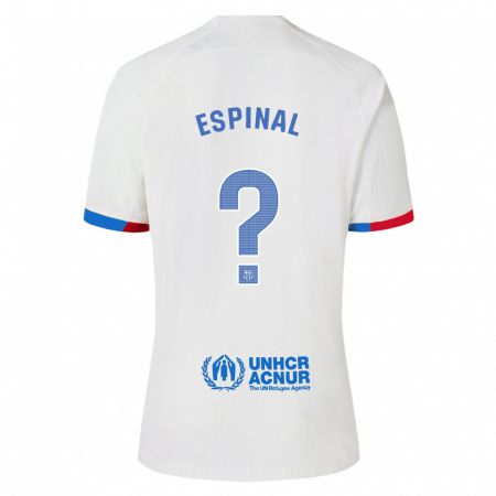 Kandiny Miesten Jorge Espinal #0 Valkoinen Vieraspaita 2023/24 Lyhythihainen Paita T-Paita
