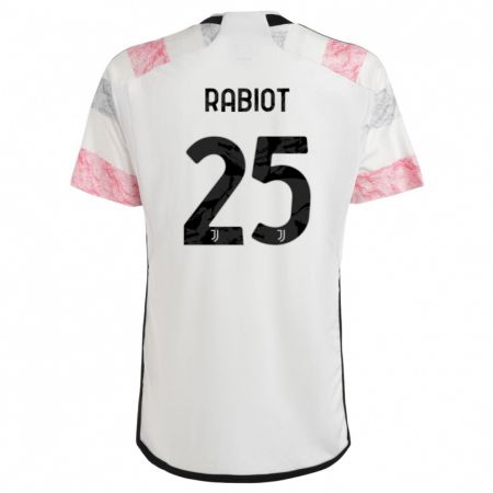 Kandiny Miesten Adrien Rabiot #25 Valkoinen Pinkki Vieraspaita 2023/24 Lyhythihainen Paita T-Paita