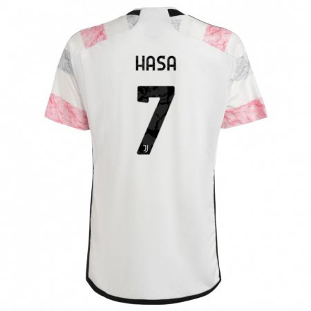 Kandiny Miesten Luis Hasa #7 Valkoinen Pinkki Vieraspaita 2023/24 Lyhythihainen Paita T-Paita