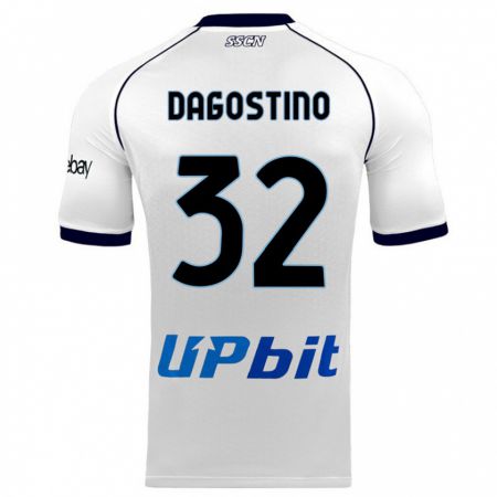 Kandiny Miesten Giuseppe Dagostino #32 Valkoinen Vieraspaita 2023/24 Lyhythihainen Paita T-Paita