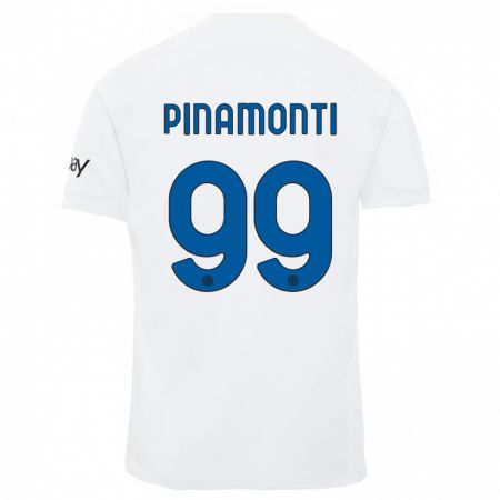 Kandiny Miesten Andrea Pinamonti #99 Valkoinen Vieraspaita 2023/24 Lyhythihainen Paita T-Paita