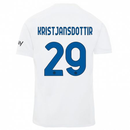 Kandiny Miesten Anna Bjork Kristjansdottir #29 Valkoinen Vieraspaita 2023/24 Lyhythihainen Paita T-Paita