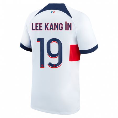 Kandiny Miesten Kang-In Lee #19 Valkoinen Vieraspaita 2023/24 Lyhythihainen Paita T-Paita
