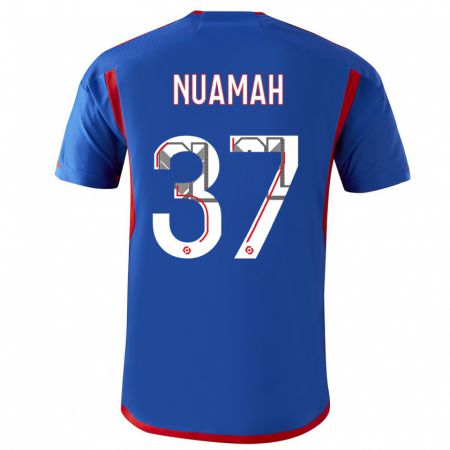 Kandiny Miesten Ernest Nuamah #37 Sininen Punainen Vieraspaita 2023/24 Lyhythihainen Paita T-Paita