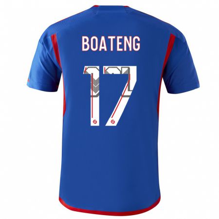 Kandiny Miesten Jerome Boateng #17 Sininen Punainen Vieraspaita 2023/24 Lyhythihainen Paita T-Paita