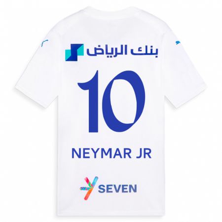 Kandiny Miesten Neymar #10 Valkoinen Vieraspaita 2023/24 Lyhythihainen Paita T-Paita