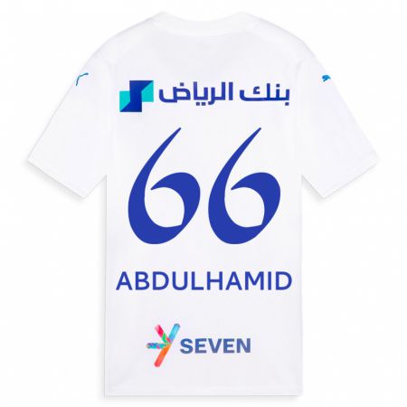 Kandiny Miesten Saud Abdulhamid #66 Valkoinen Vieraspaita 2023/24 Lyhythihainen Paita T-Paita