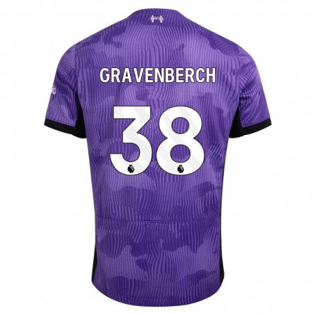 Kandiny Miesten Ryan Gravenberch #38 Violetti Kolmas Sarja 2023/24 Lyhythihainen Paita T-Paita