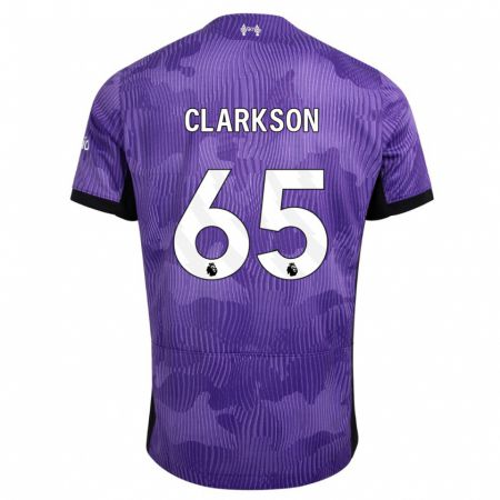 Kandiny Miesten Leighton Clarkson #65 Violetti Kolmas Sarja 2023/24 Lyhythihainen Paita T-Paita