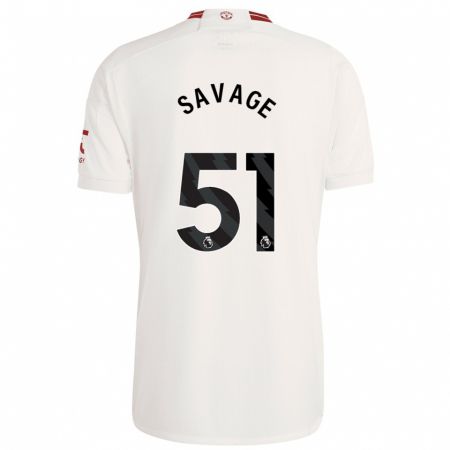 Kandiny Miesten Charlie Savage #51 Valkoinen Kolmas Sarja 2023/24 Lyhythihainen Paita T-Paita