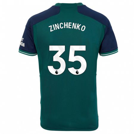 Kandiny Miesten Oleksandr Zinchenko #35 Vihreä Kolmas Sarja 2023/24 Lyhythihainen Paita T-Paita