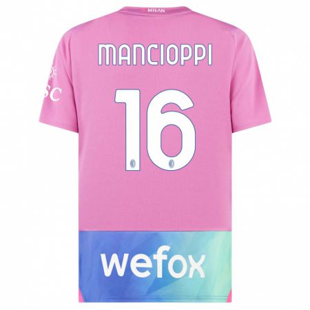 Kandiny Miesten Tommaso Mancioppi #16 Vaaleanpunainen Violetti Kolmas Sarja 2023/24 Lyhythihainen Paita T-Paita